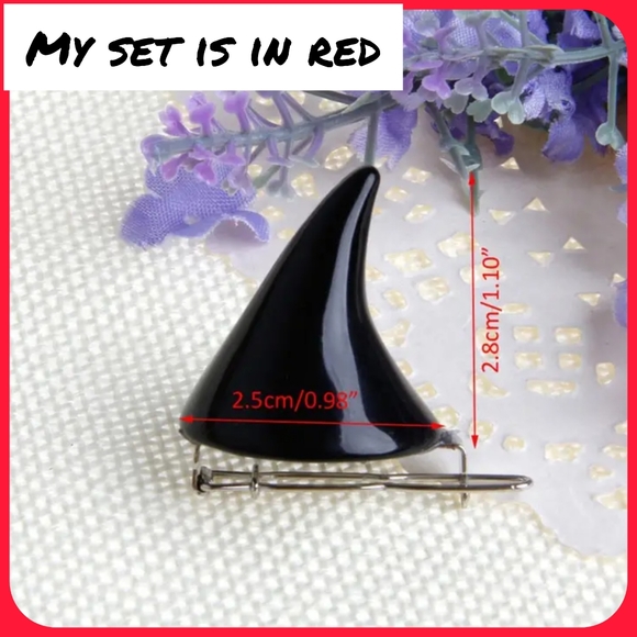 Spice Up Your Look w red devil horn Gothic Cosplay Hair Clips! In red new - Picture 2 of 5